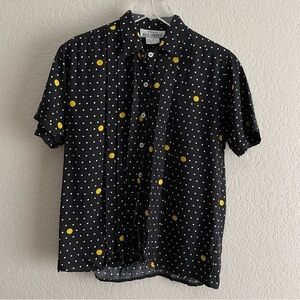 VINTAGE Short Sleeve Button Down Polka Dot Size 4 / Medium